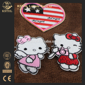 Clear cartoon embroidery patches custom kitty patch for clothing