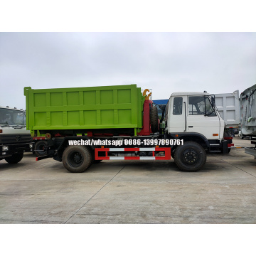 Dongfeng 15 tons hydraulic/hook arm garbage truck with garbage box