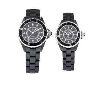 Water Proof Exquisite Mens Black Ceramic Watches, Japan Movt Quartz Watch