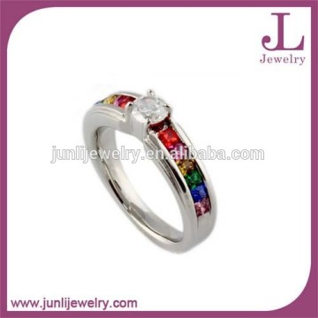 Gay and Lesbian LGBT Pride Stainless Steel Rainbow Lesbian Wedding Ring