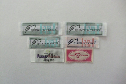 Customized Colorful Woven Clothing Labels / Woven Clothing Tags For Garments With Normal / Special shape