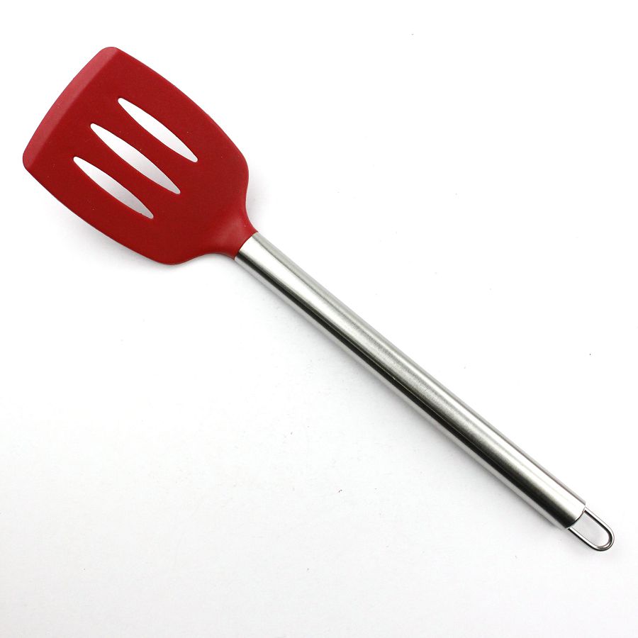 Nonstick Cooking Silicone Slotted Spatula With Steel Handle