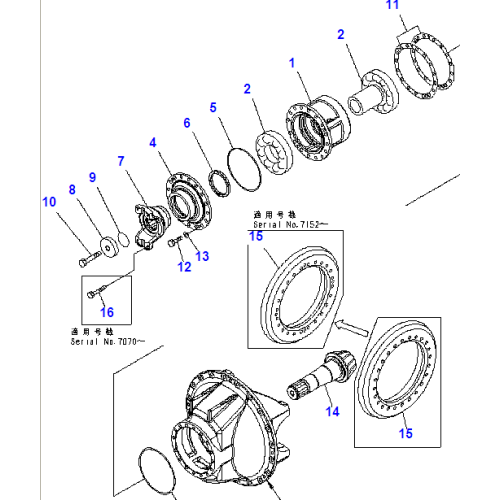 HD465-7 Ritzel und Getriebe 561-22-71202 Komatsu Muldenkipper