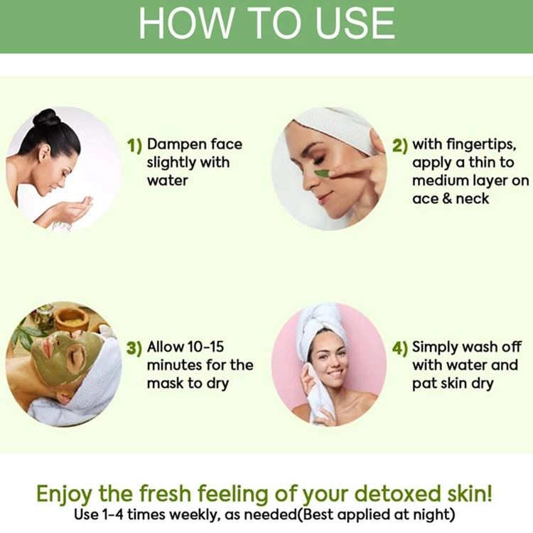 Private Custom Deep Cleansing Blackhead Remover Green Tea Facial Mud Mask