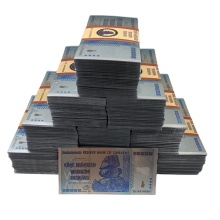 Golden Collectibles: Plastic PET 24K Gold Foil Zimbabwe Dollar Banknotes for Gifts and Collections
