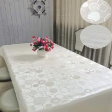 hot sale wedding banquet white embossing pu tablecloth
