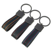 New Style Carbon Fiber Three Color Car Keychains with Laser Logo