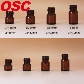 Drak Amber Dram Small Glass Vial