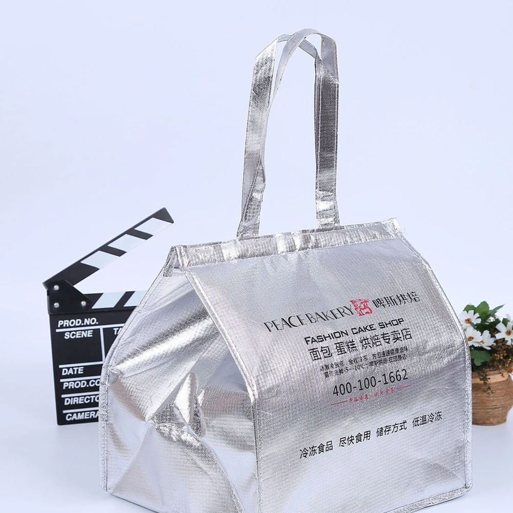 Gots Oekotex 100 Promotional PP Coated Custom Printed Recycled Eco TNT Grocery Handle Ultrasonic Ice Bag