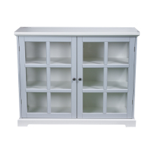 Wood Display Cabinet With Glass Doors