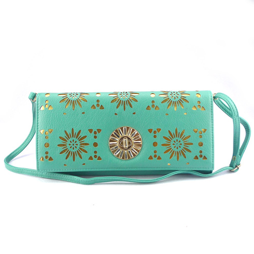 Golden supply nestest style fitted women vintage design Green pu womens purses designer