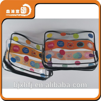 zipper hand cosmetic colorful pvc bag waterproof