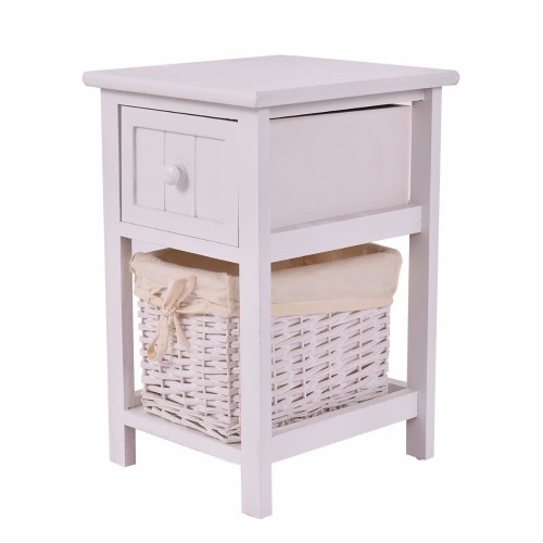 Solid Wood Bedside Cabinet Rattan Nightstands