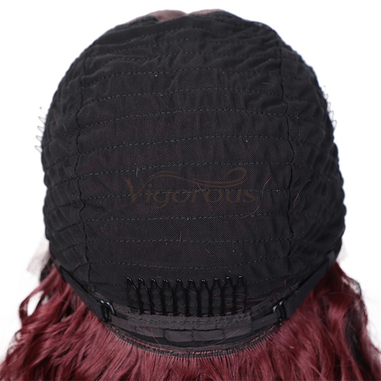 Vigorous Lace Front Wigs Long Wavy Synthetic Wigs for Black Women Ombre Curly Red Wigs with Natural Hairline