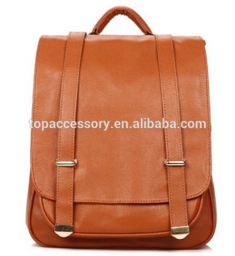 High End Low Price Brown PU Backpack Leather