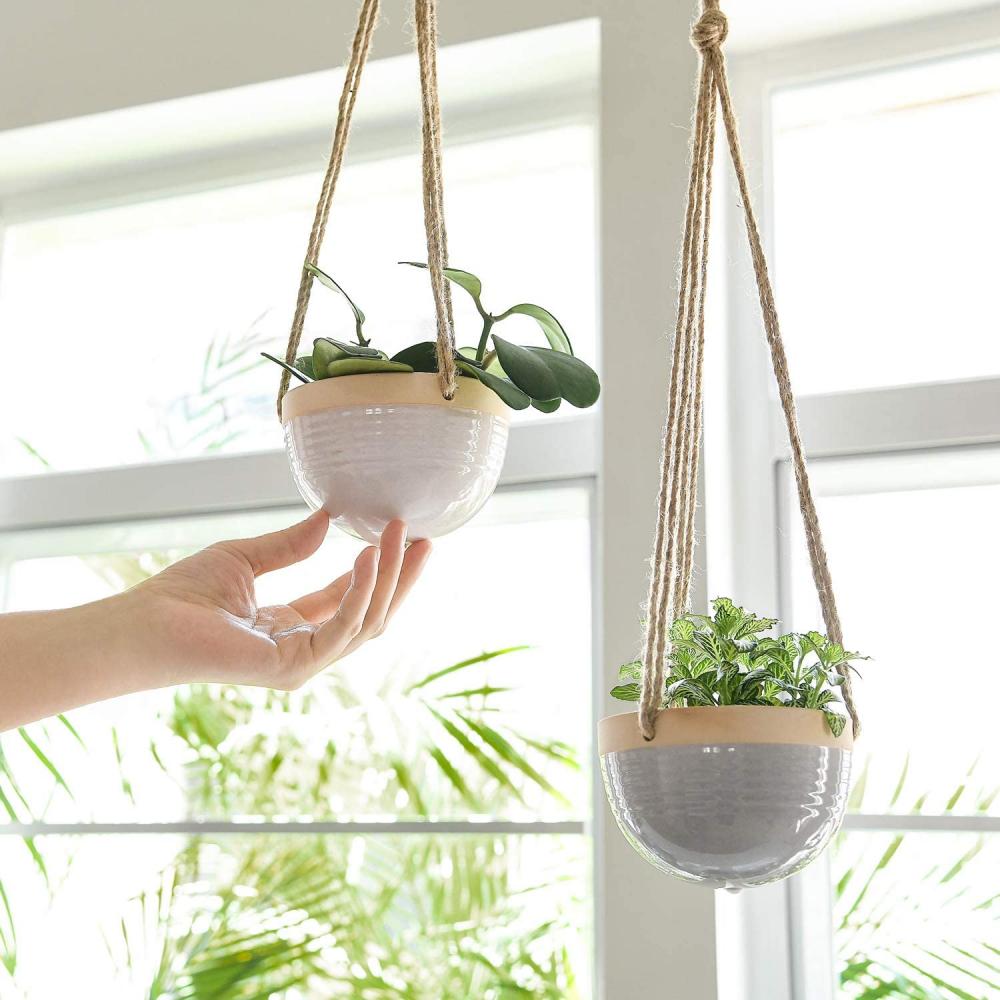 4,5 inch keramische hangende plantenset