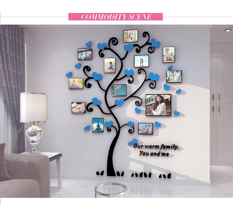 Wedding Photos Tree Warm Creative Home Decoration Painting 3D Acrylic Wall Stickers