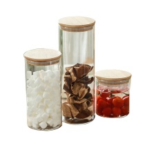 Glass Jar Kitchen Canisters with Bamboo Lids for Food Storage