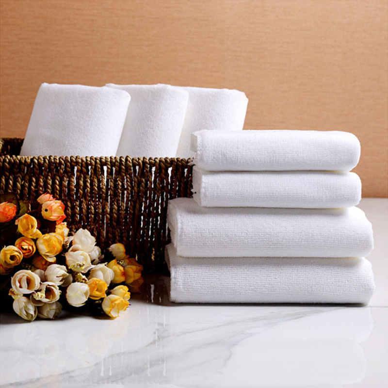 10PCS White Ultra Soft Microfiber Fabric Face Towel Hotel Bath Towel Wash Hand Towels Portable Terry Towel Multifunctional Towel