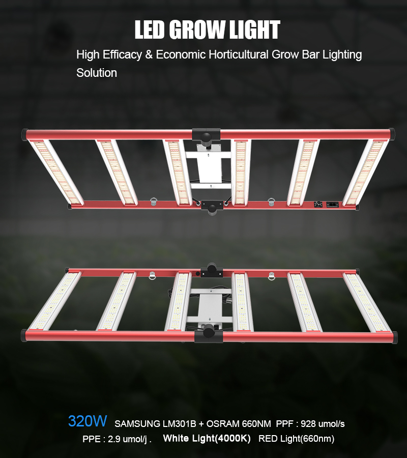 320W Grow Light Bar LED untuk tanaman medis