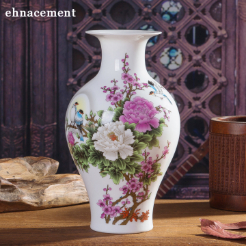 Chinese-style Peony And Bird Ceramic Vase Fine Porcelain Vases For Artificial Flower Decoration Vases