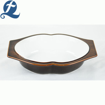 High quality design brown baking pan with binaural