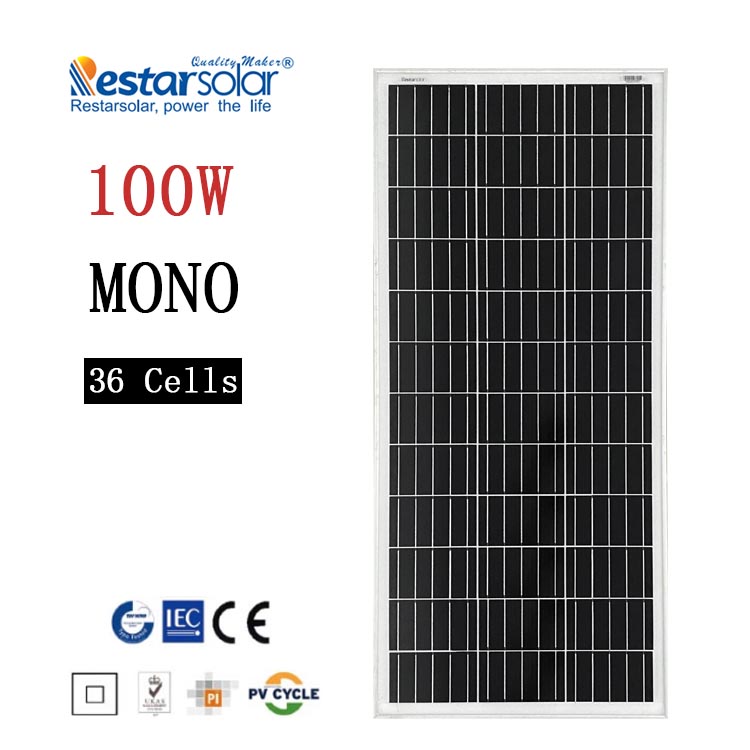 100W مصغرة الألواح الشمسية سقف المنزل