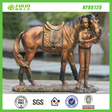 Bronze Horseman with Stand Resin Ornament (NF86128)