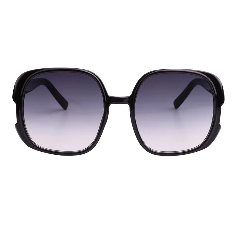 Square Shape Shiny Black UV400 Sunglasses