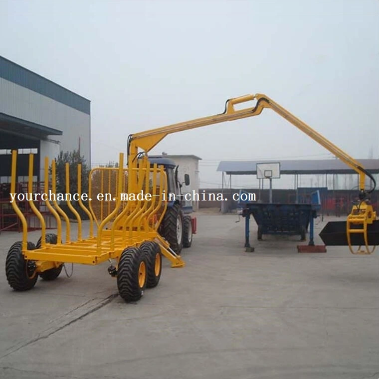 Hot Sale Foresty Machine Zm8006 8tons ATV Log Loading Trailer with Log Timber Crane Grapple Grab