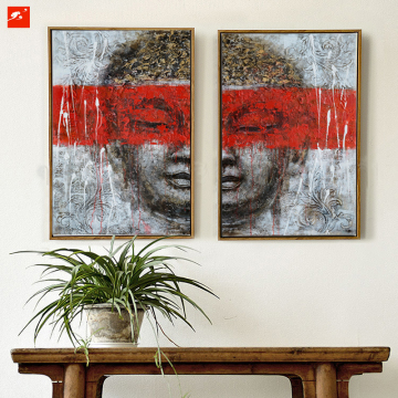 Gentle Buddha Wall Art Handmade Oil Painting Set