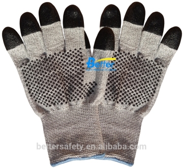 13G HPPE with Dots Cut Resistant Gloves made in china