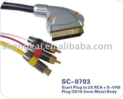 SCART plug to scart plug cable