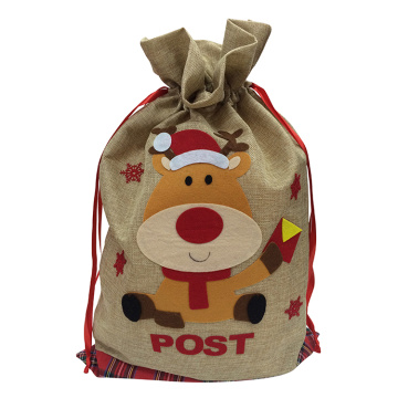 Christmas sack with cute reindeer pattern