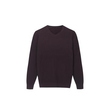 Pullover da uomo con scollo a V a righe slim fit lavorato a maglia