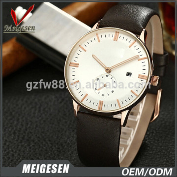 stainless steel timepieces genuine leather strap Japan movement watch
