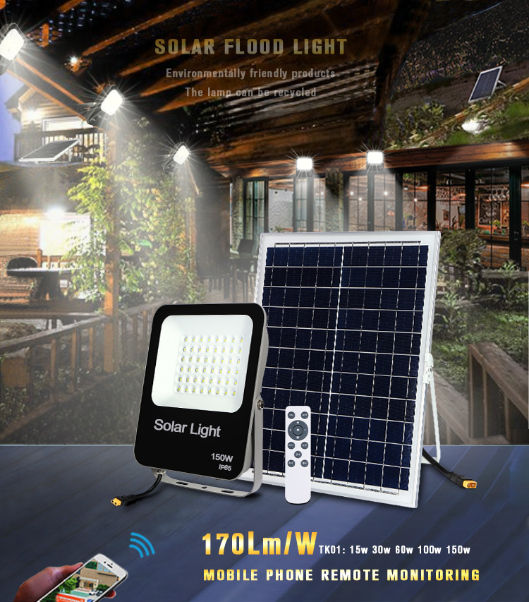 KCD high quality outdoor smd bridgelux park lanscape ip65 50w solar flood light