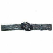Plaited PU Belt with Acrylic Fancy Buckle, Available in Black