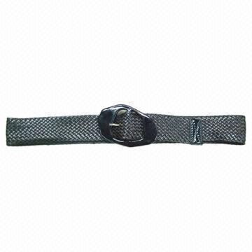 Plaited PU Belt with Acrylic Fancy Buckle, Available in Black