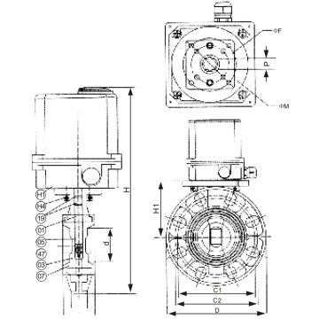 Katup Kupu-kupu Aktuator Pneumatik Pasokan Air