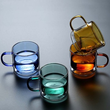 Double Wall Glass Tea Mug with Lid