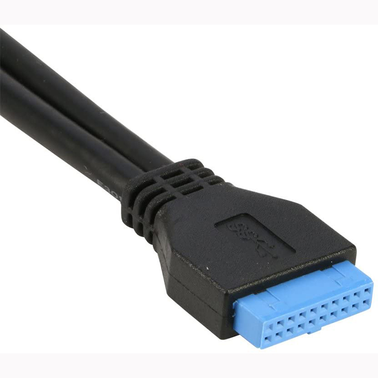 2 منافذ USB 3.0 لوحة خلفية للإناث إلى محول كابل موصل رأس 20 نقطة من الدخل مع قوس لوحة فتحة PCI