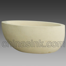 White Limestone Bathroom Bathtub