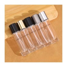 Recyclable mini 15ml fine fog spray bottle empty round glass perfume bottle with curly spray