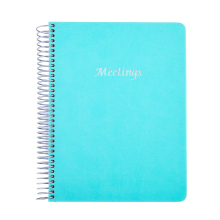 Hardcover spiral meeting notebook