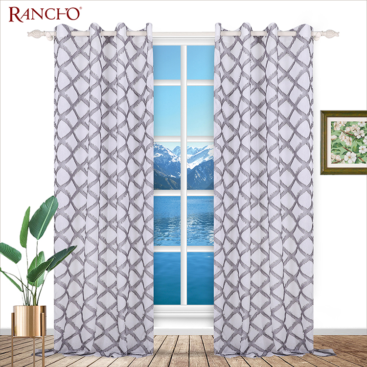 High quality polyester jacquard ready made home used curtain for sliding glass door