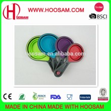4 Collapsible Silicone Measuring Cup with Silicone Handle Hook Pop-up Measuring Spoon