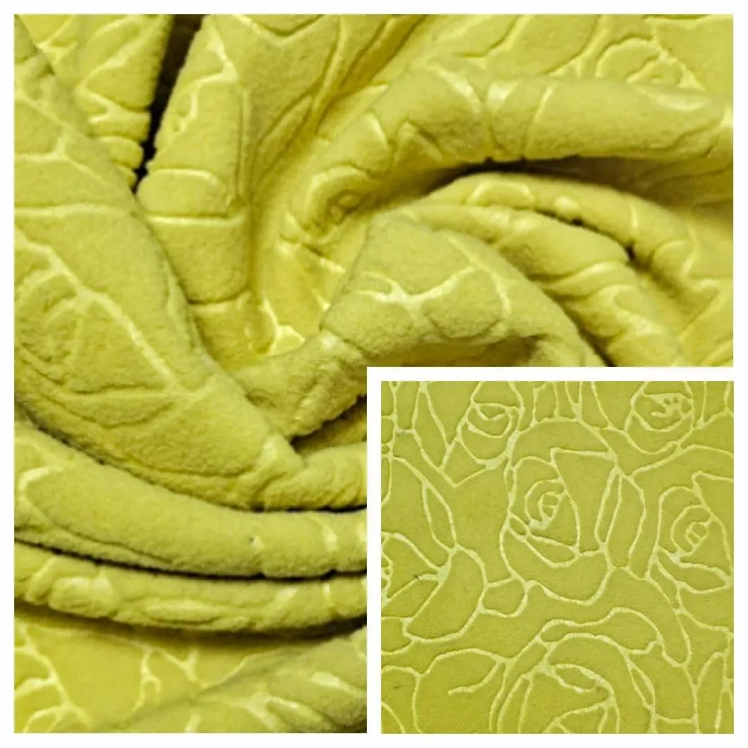 100% Polyester Polar Fleece Fabric with Emboss