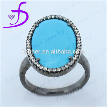 Gemstone ring turquoise gemstone ring in 925 silver