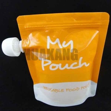 Standing spout on one side liquid packaging bag